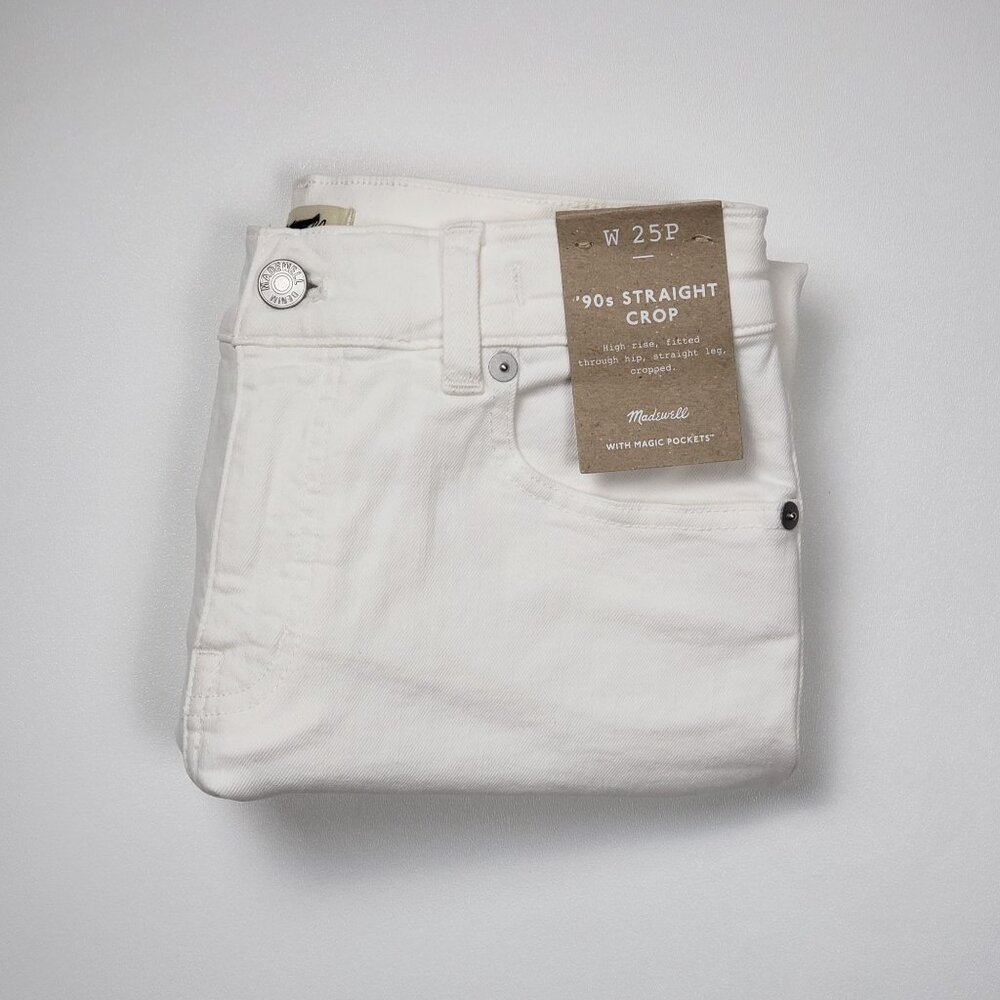 Madewell The Petite '90s Straight Crop Jean in Tile White Women's Size 25P NWT - Picture 15 of 16